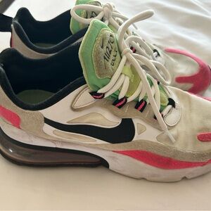 Womens Nike Air React with Pink and Green Highlights